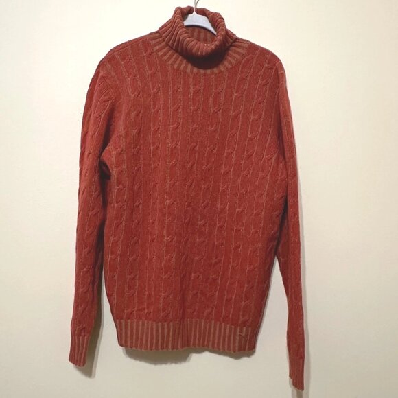 Darwin Cable Knit Turtleneck Sweater Pullover Textured Knitwear - Picture 1 of 8